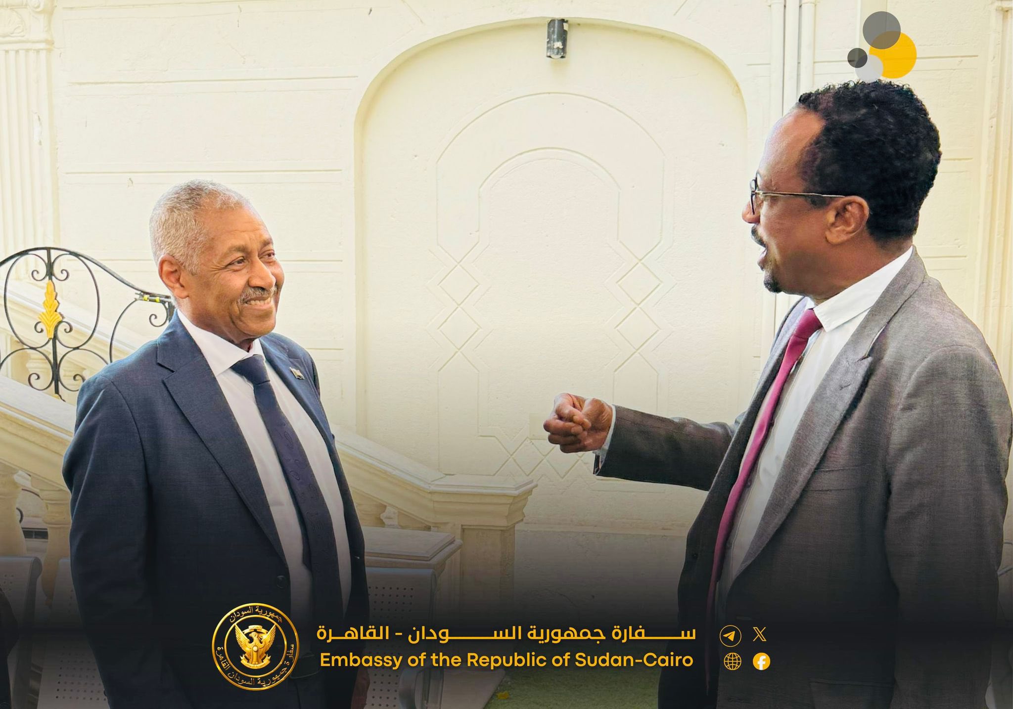 الإعيسر يزور المقر الجديد لسفارة السودان بالقاهرة