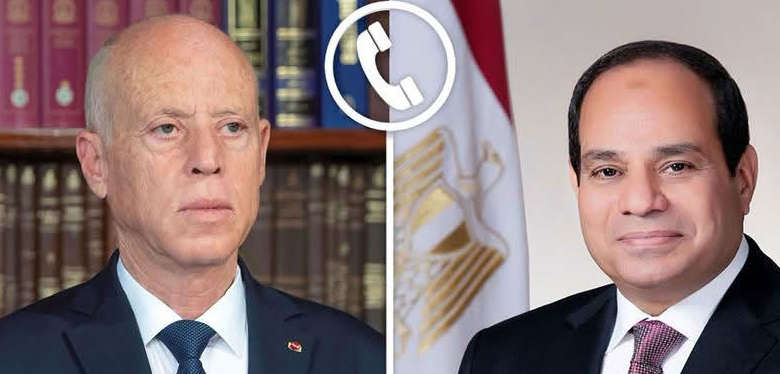 السيسي وقيس سعيد يؤكدان رفض التصعيد بالمنطقة
