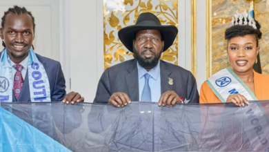 رئيس جنوب السودان يستقبل ملكة جمال بلاده في جوبا